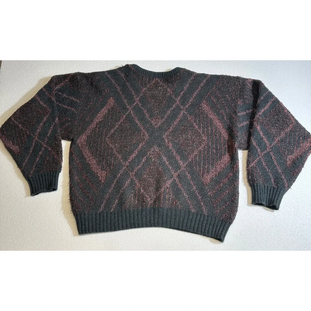 Vintage Jantzen Men's‎ Argyle Sweater Pullover Charcoal Red Size XL